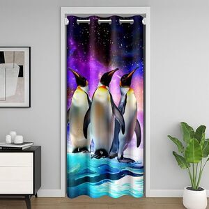 Cartoon Penguin Door Curtain for Doorway Privacy 34"x80"